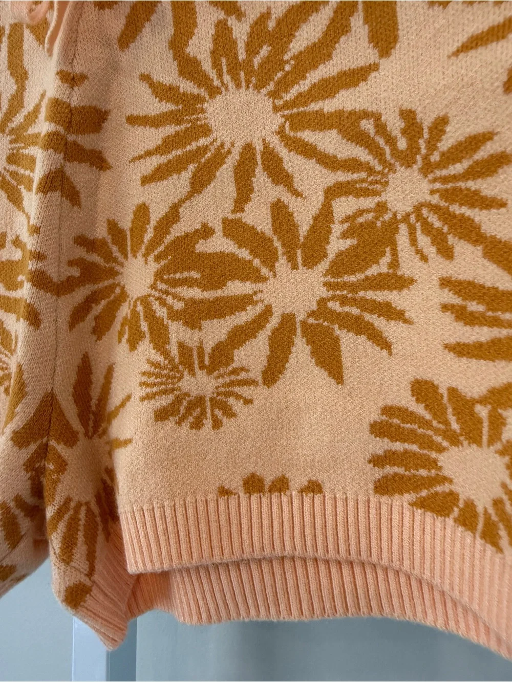 L*Space Plumeria Knit Lounge Shorts Peach Floral Drawstring Size S NWT
